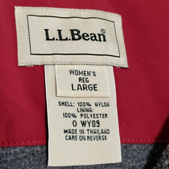 L.L. Bean Womens Large Vest Red Gray Fleece Lined Zip Up Pockets 0 WY09 - Picture 5 of 12